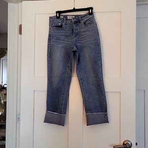 Tribal straight leg jeans. Raw hem. Can be worn straight or cuffed
